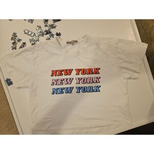 Mulberry and Grand New York Boxy Crop T-Shirt, Size S